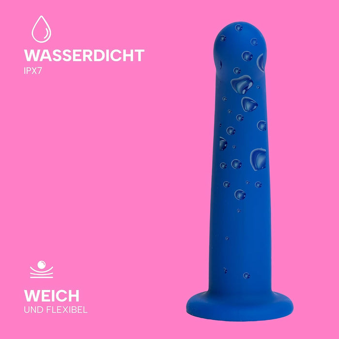 MySecretCase gebogener Silikon-Dildo Blau