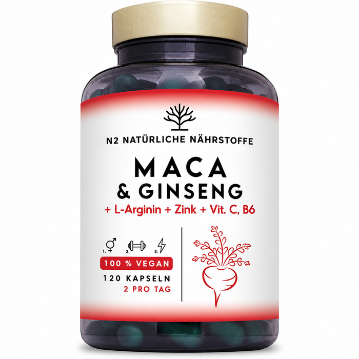 N2 Natural Nutrition Maca-Komplex mit L-Arginin und Ginseng