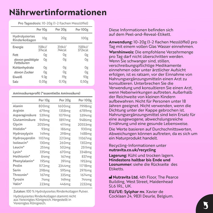 Nutravita Reines Kollagenpulver