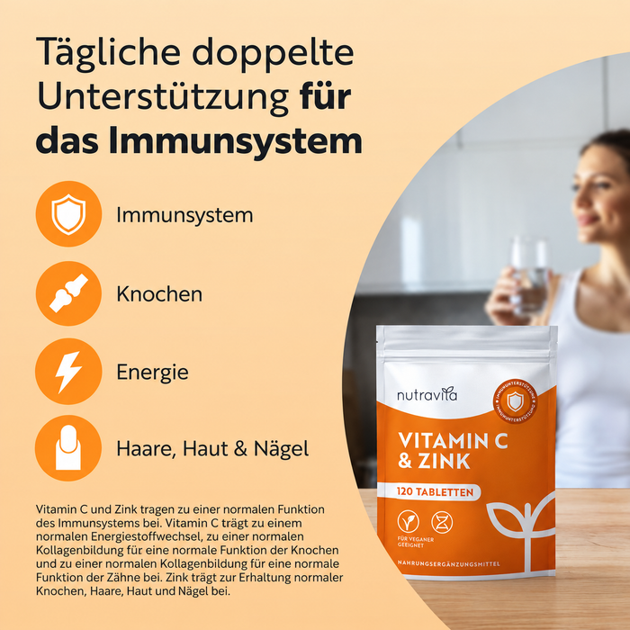 Nutravita Vitamin C 1.000 mg mit Zink 20 mg
