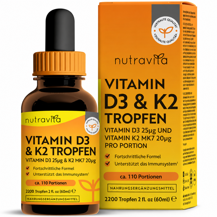 Nutravita Vitamin D3 und K2 MK-7 Tropfen