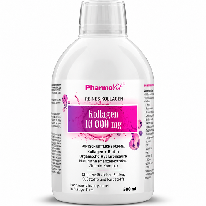 Pharmovit Flüssiges Kollagen Typ I und III mit Hyaluronsäure und Biotin