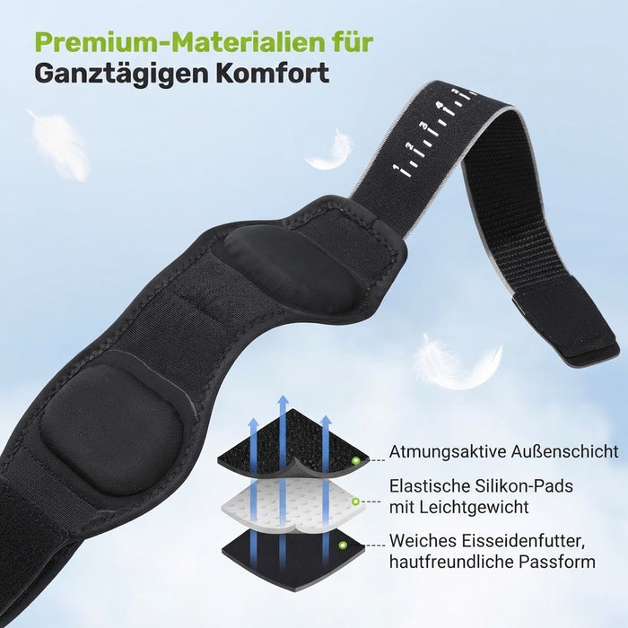 Rakiie ESP013 Ellenbogenbandage mit zwei Silikonpads grau