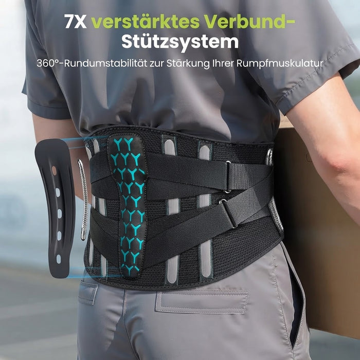 Rakiie Rückenstützgürtel mit Stützstreben M blau