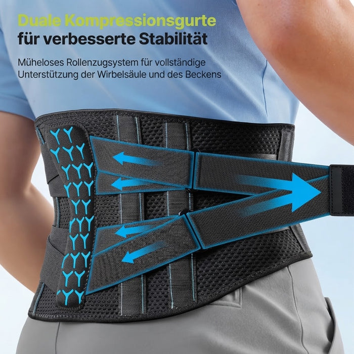 Rakiie Rückenstützgürtel mit Stützstreben M blau