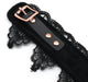 SMspade Spitzenhalsband mit abnehmbarer Leine BLKCOL02 Schwarz