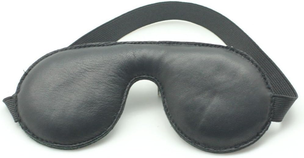 SMspade gepolsterte Leder-Augenbinde BK-10097 Schwarz