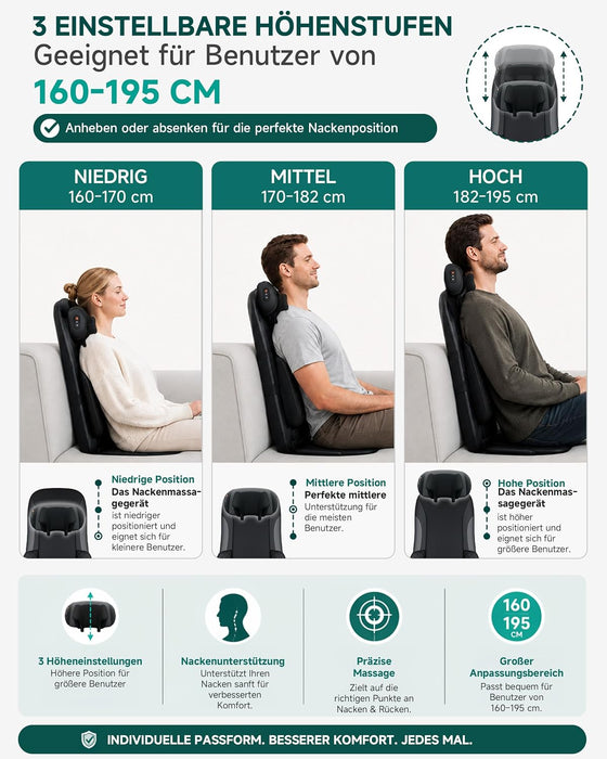 Snailax SL-25B4 Massageauflage mit abnehmbarem Kissen