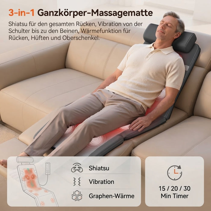 Snailax SL-347 Shiatsu-Massagematte mit Graphen-Heizung