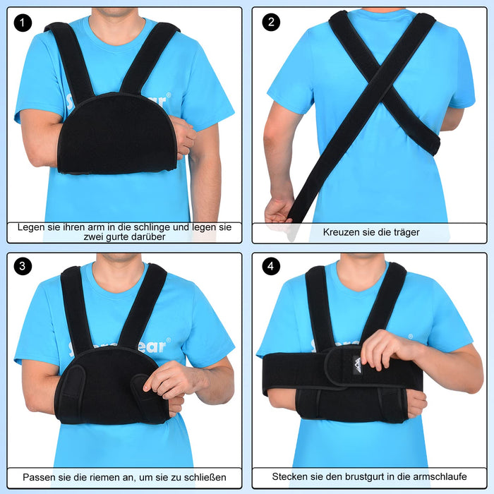 SupreGear Armschlinge mit gekreuzten Rückengurten, dunkelgrau