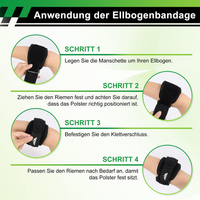 SupreGear Ellenbogengurt mit EVA-Polster, schwarz
