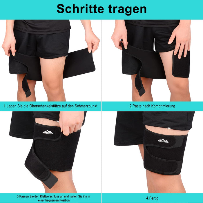 SupreGear Oberschenkelbandage, 68 x 18 cm, schwarz