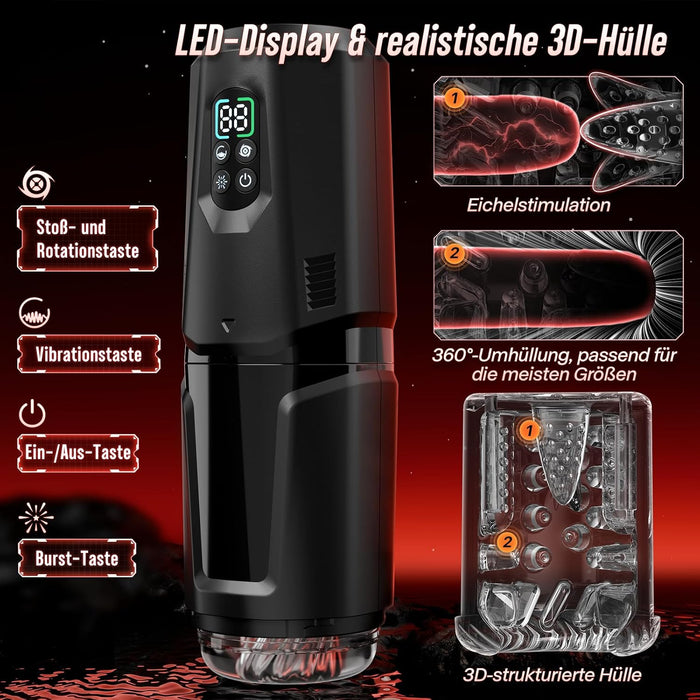 VIJISA Masturbator mit Teleskop-, Rotations- und Vibrationsfunktion