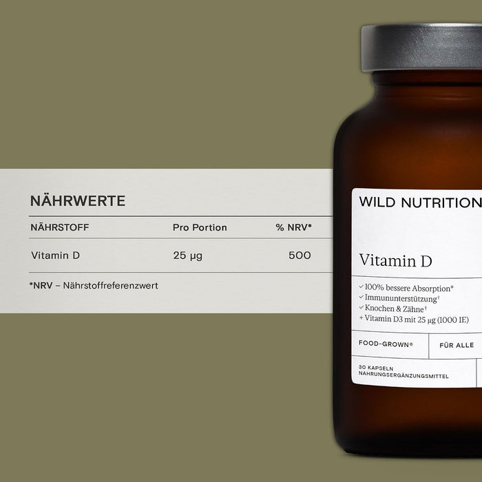 Wild Nutrition Food-Grown Vitamin D3 1000 IE
