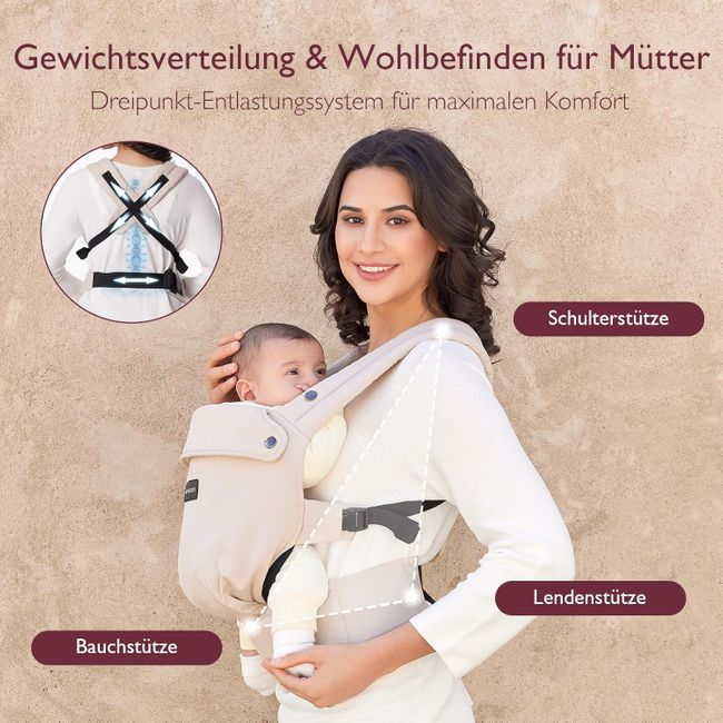 Momcozy Baby Trage - Leichte & Atmungsaktive Khaki