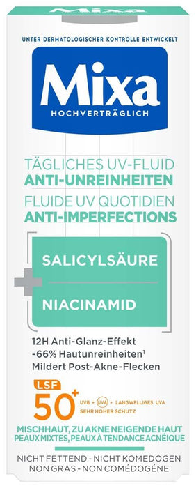 Mixa Tägliches UV Fluid LSF50+ Anti Unreinheiten