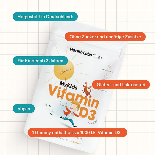 Health Labs Care Vitamin D3 Gummies für Kinder