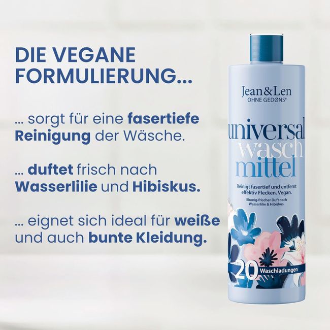 Jean & Len Universalwaschmittel Wasserlilie & Hibiskus