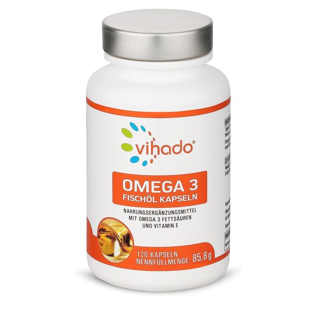 Vihado Omega 3 Kapseln mit Fischöl – hochdosierte natürliche Omega 3 Fettsäuren