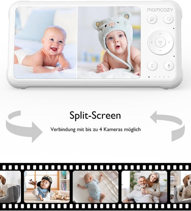 Momcozy Babyphone mit Kamera 5 Zoll 1080P HD-Video Babyphone