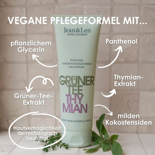 Jean & Len Duschgel Grüner Tee & Thymian