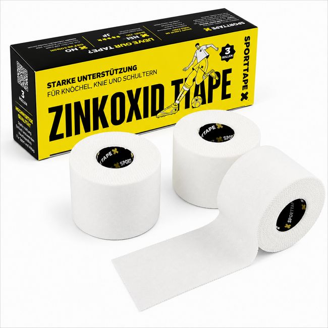 SPORTTAPE Zinkoxid 3 Rollen 5,0 cm x 10 m