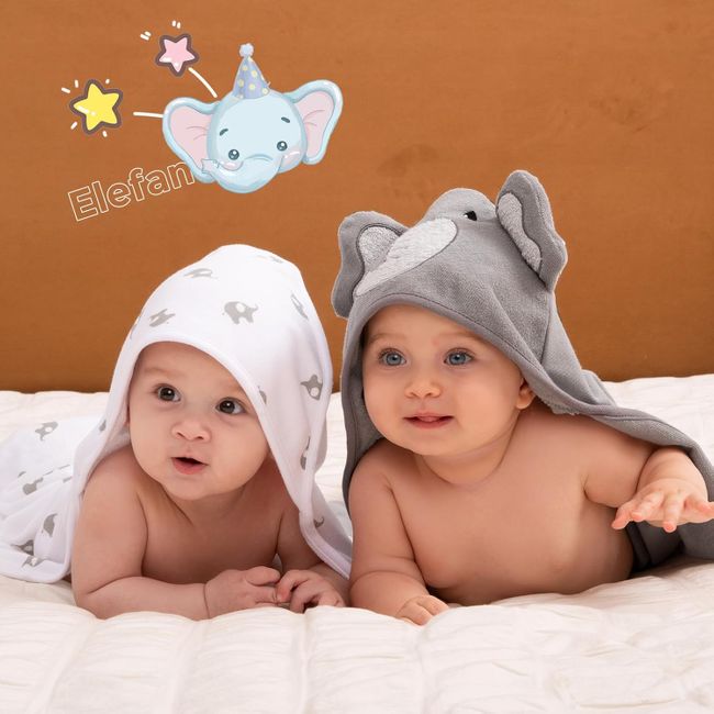 momcozy Baby Badetuch Set, 8-teiliges Babyhandtuch Set