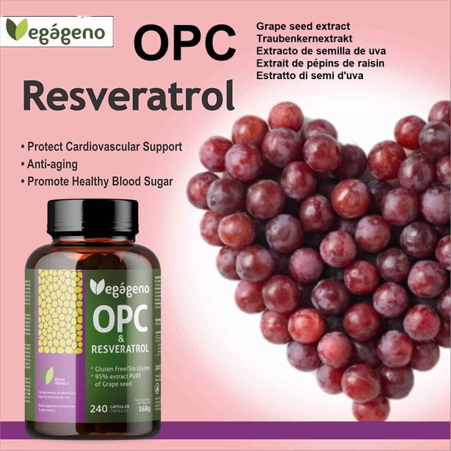 VEGÁGENO OPC Traubenkernextrakt und RESVERATROL Kapseln