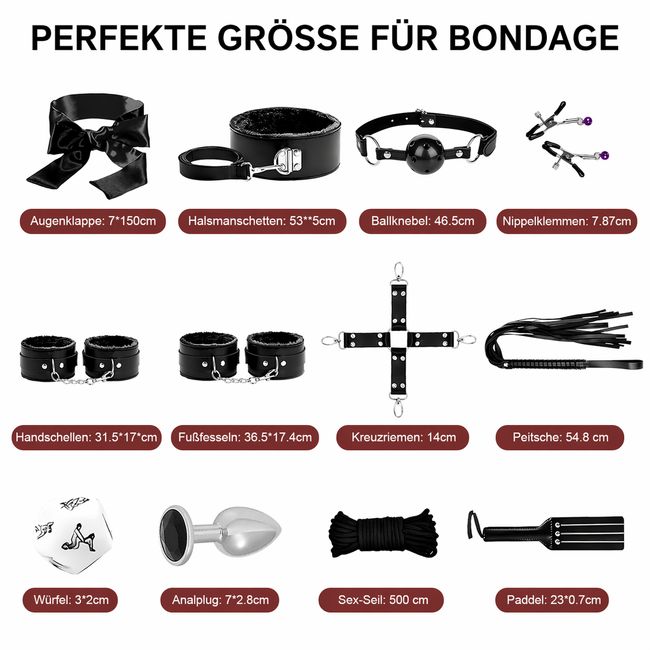 YICOCO 12 Teilig BDSM Bondage Set Fesselset