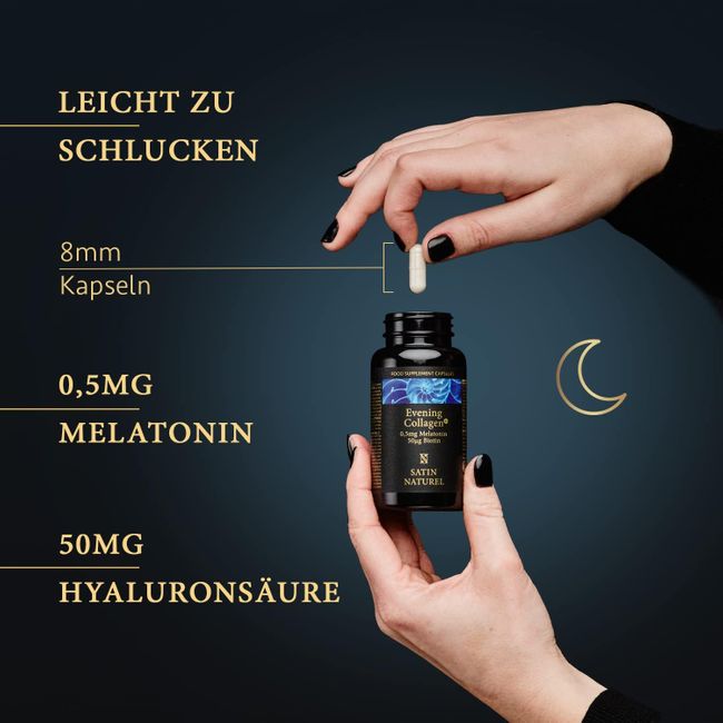 Satin Naturel Melatonin + Hyaluron Kollagen Kapseln