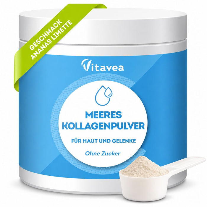 Vitavea Meereskollagen mit Vitamin C, Pulver Ananas-Limette