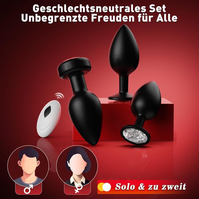 Tagnaff Analplugs Set, Analplug für Frauen Männer mit Vibration AI-Steuerung