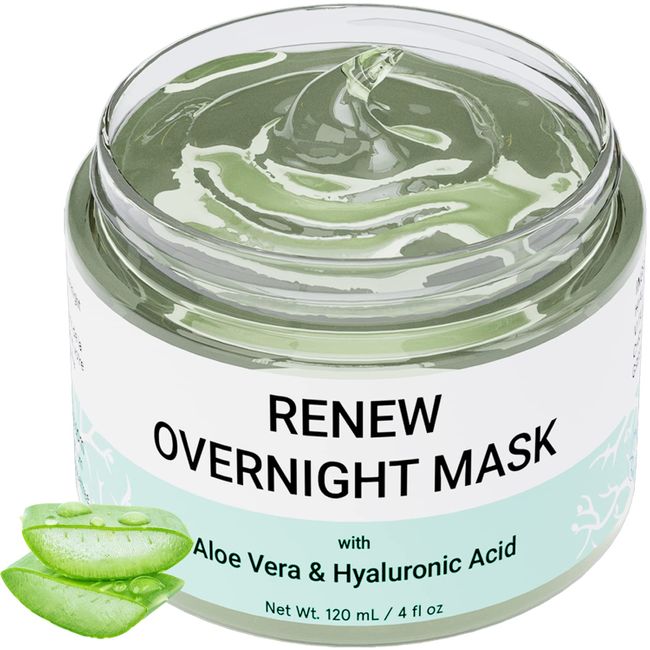 RENEW Nacht Maske Gesicht, Gesichtsmaske beauty- mit Aloe Vera und Hyaluronsäure