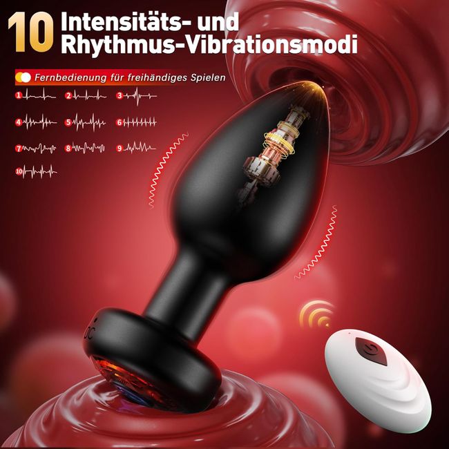 Tagnaff Analplugs Set, Analplug für Frauen Männer mit Vibration AI-Steuerung
