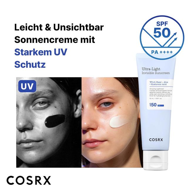 COSRX Ultra-Leichte Unsichtbare Sonnencreme LSF 50 Transparenter Sonnenschutz