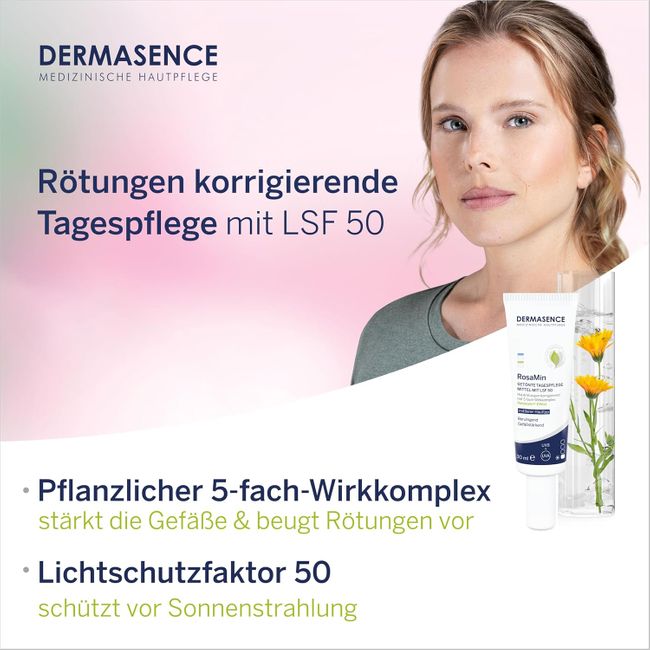 DERMASENCE RosaMin Getönte Tagespflege mit LSF 50 - Rötungen kaschierende Gesichtspflege mit LSF 50