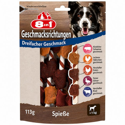 8in1 Triple Flavour Skewers Kaustangen für Hunde Beutel