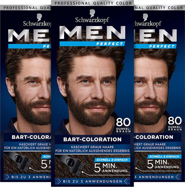 Men Perfect Schwarzkopf Bart-Coloration 80 Dunkel -Braun