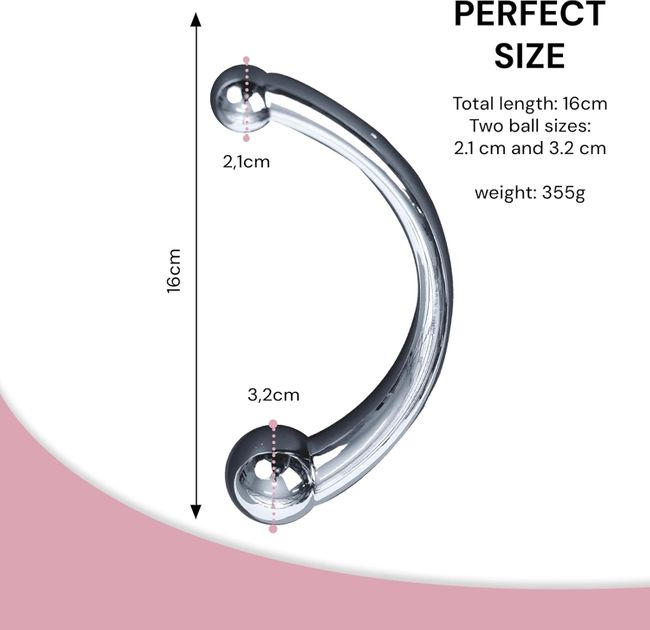 FOPS Doppeldildo Analplug metall 16cm. Prostata dildo