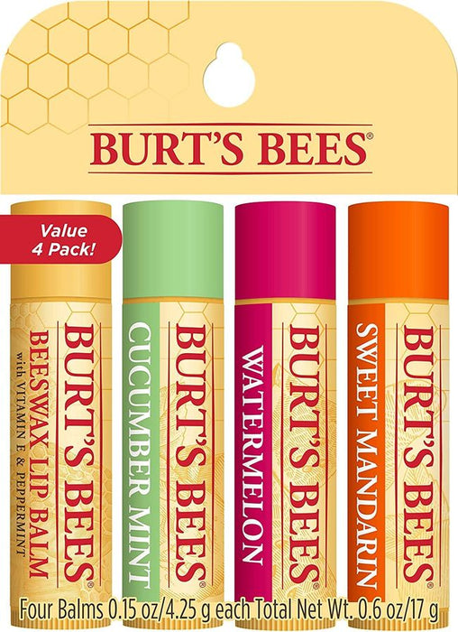 Burt's Bees Lippenbalsam Bienenwachs, Gurke-Minze, Wassermelone und süße Mandarine