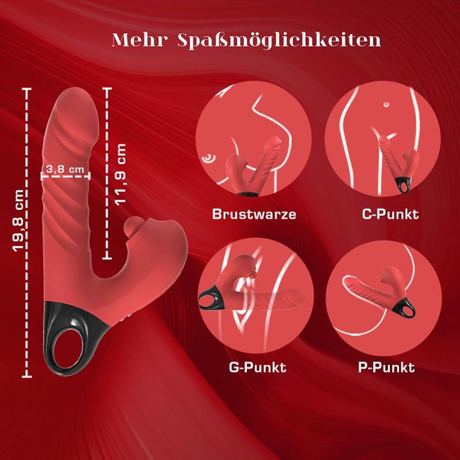 YAWNSHE Dildo Vibrator Stoßfunktion, 3 in 1 G Punkt Vibration