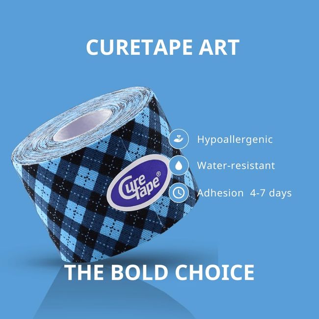 CureTape Kinesiotapes Kinesiologie Tape Tartan Blau