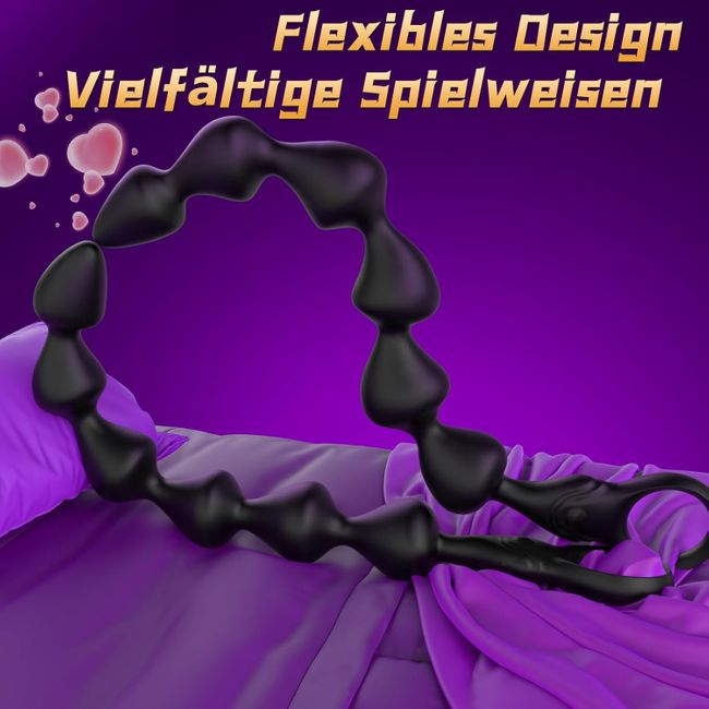 Tagnaff Flüssigsilikon Analplug Analkugeln mit 10 Vibrationsmodi