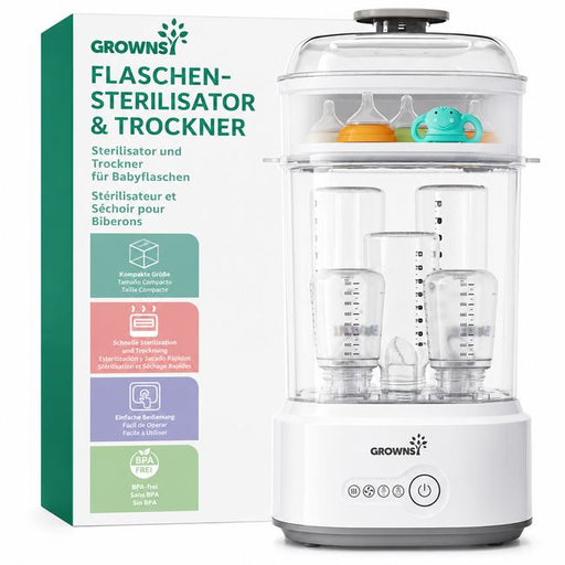 Grownsy Sterilisator für Babyflaschen mit Trocknerfunktion, 5-in-1