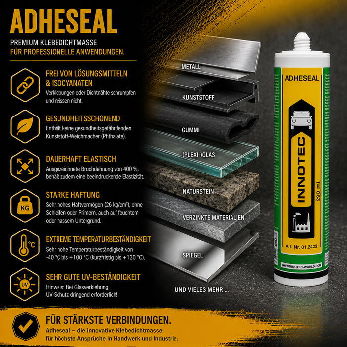 Innotec Adheseal – Dauerelastische Klebedichtmasse – Produktvorteil und Anwendung 1