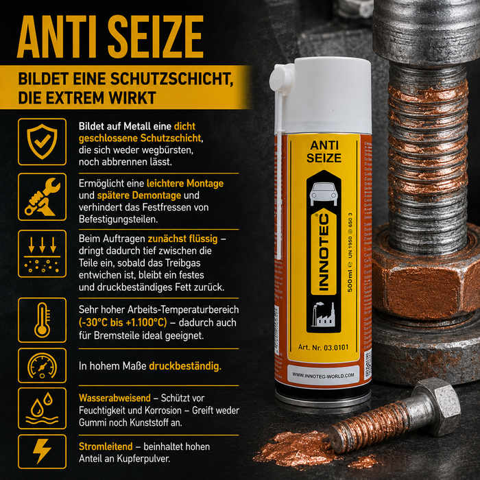 Innotec Anti Seize – Kupfer-Schmiermittel – Produktvorteil und Anwendung 1
