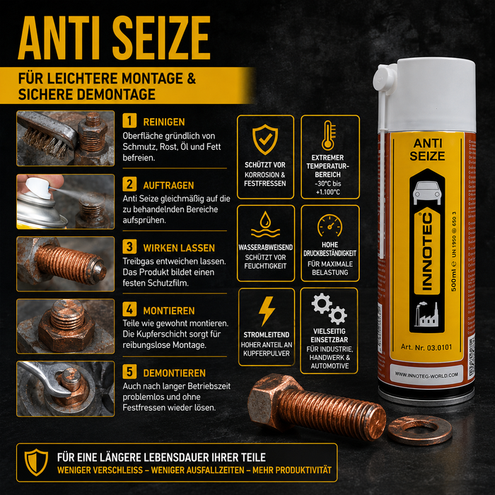 Innotec Anti Seize – Kupfer-Schmiermittel – Produktvorteil und Anwendung 4