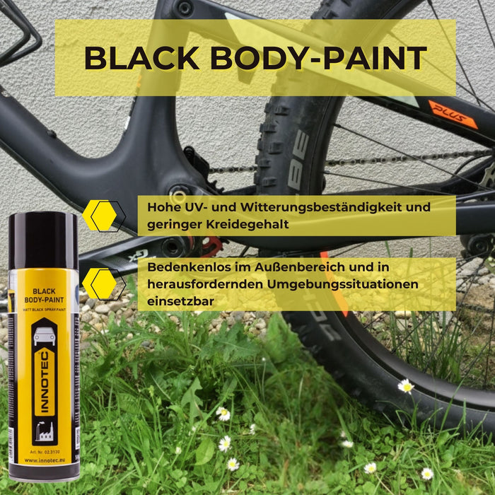Innotec Black Body-Paint – Schwarz-Matt Lack – Produktvorteil und Anwendung 1