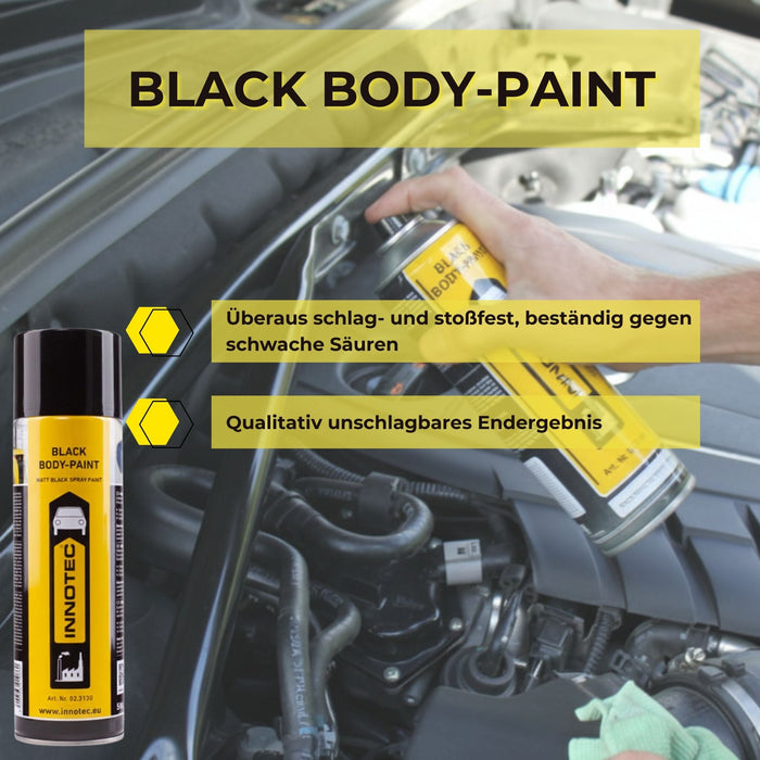Innotec Black Body-Paint – Schwarz-Matt Lack – Produktvorteil und Anwendung 4