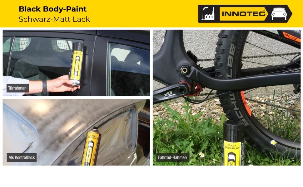Innotec Black Body-Paint – Schwarz-Matt Lack – Produktvorteil und Anwendung 6